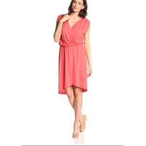 Lilla P Casual Flamé Modal Cross Front Dress Hibiscus size Large